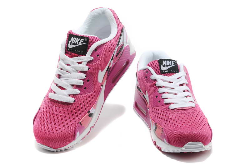 Air Max 90 PRM EM chaussures des femmes de tissage camouflage rose blanche (2)